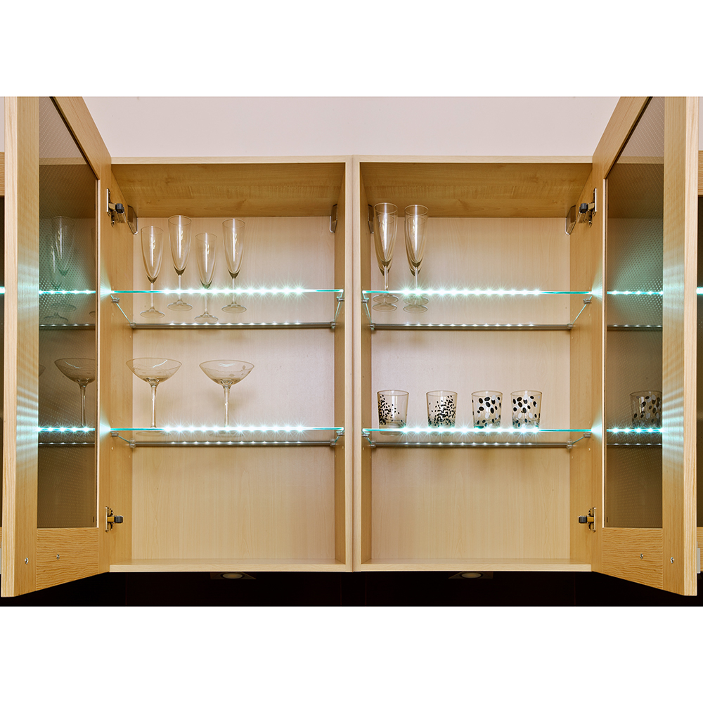 Светодиодный светильник ZETA GLASLINE для стеклянных полок, длина 409 мм, холодный, прозрачный