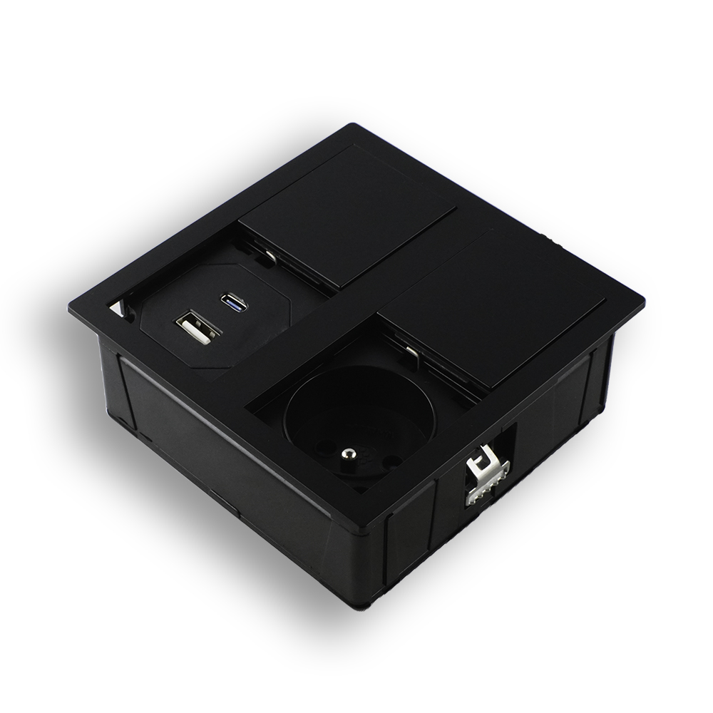 Розетка VERSAHIT USB, врезная, чёрный