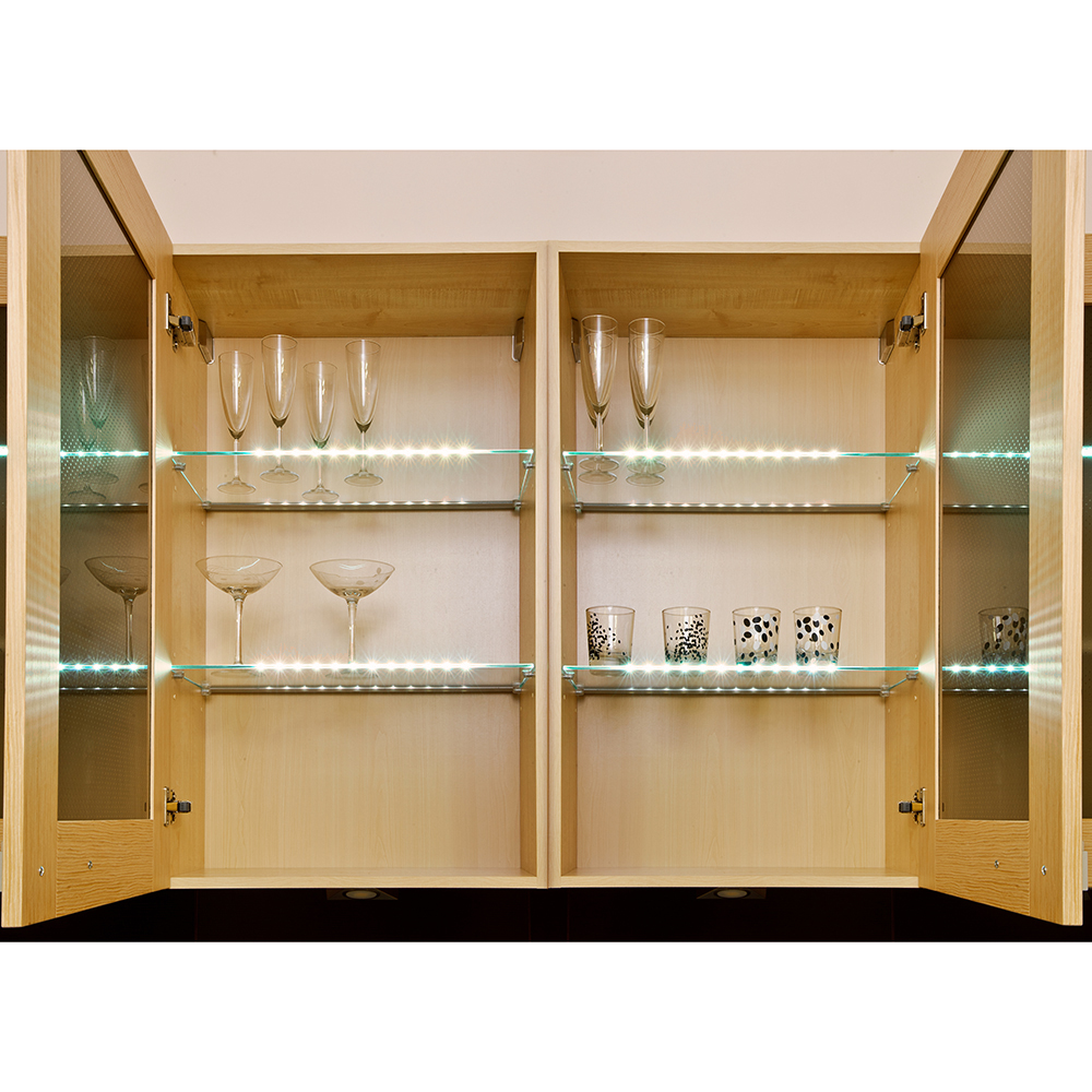 Светодиодный светильник ZETA GLASLINE для стеклянных полок, длина 359 мм, теплый, прозрачный