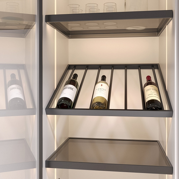 Полка WINERY для бутылок с подсветкой, ширина 567 мм, глубина 497 мм, антрацит